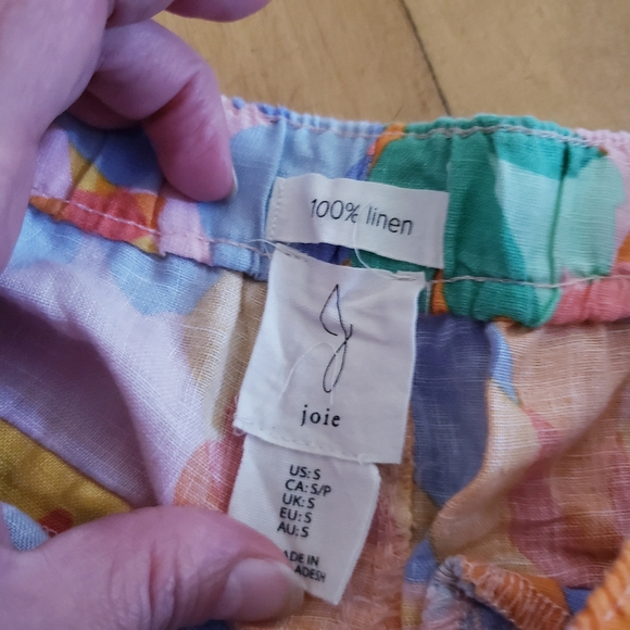 JOIE Tropical Print 100% Linen Short - S - Picture 5 of 9
